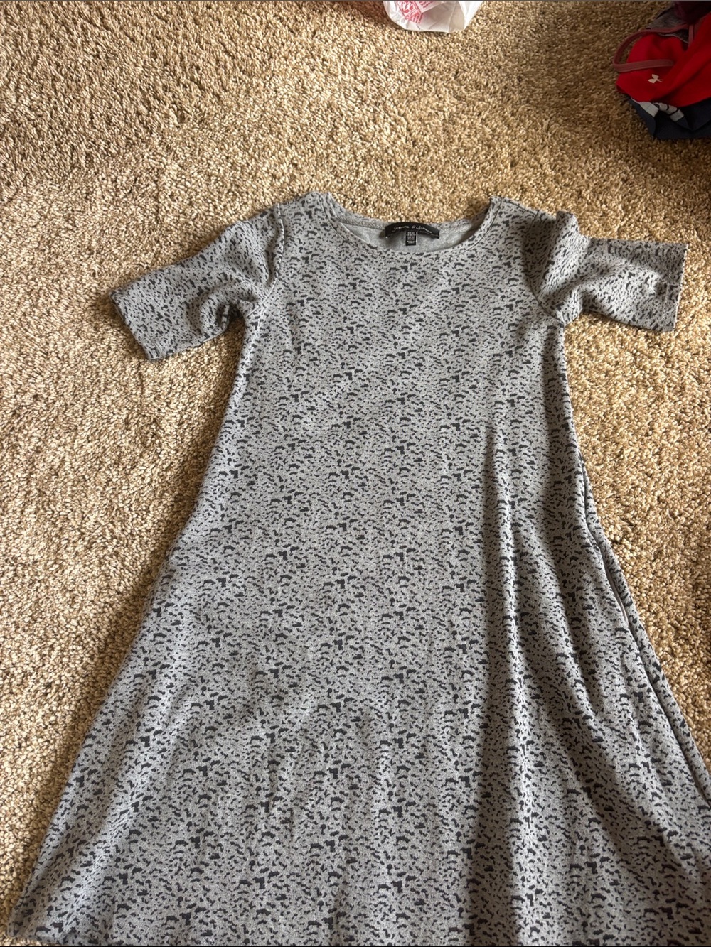 Thick Everyday Gray Printed short Dress